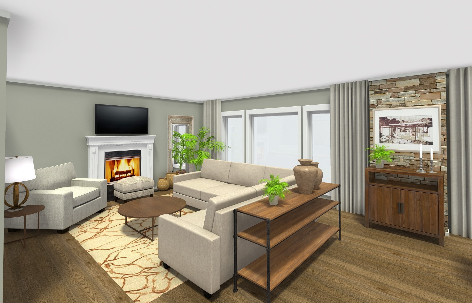Furniture plan & layout for living room design